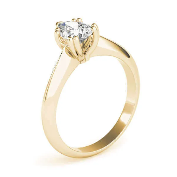 JewelMore 0.5 Carat & 1 Carat Certified 14K Solitaire Oval Cut Diamond Engagement Ring for women (G-H Color, SI-VS Clarity)