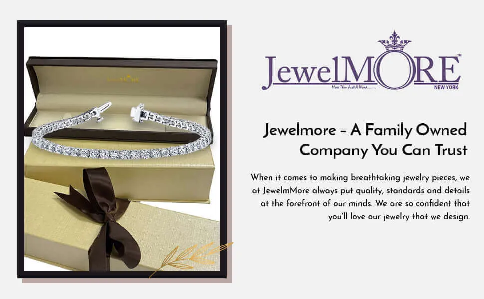JewelMore 3 Carat Classic Tennis Bracelet 14K White Gold Collection (I-J/I1-I2)