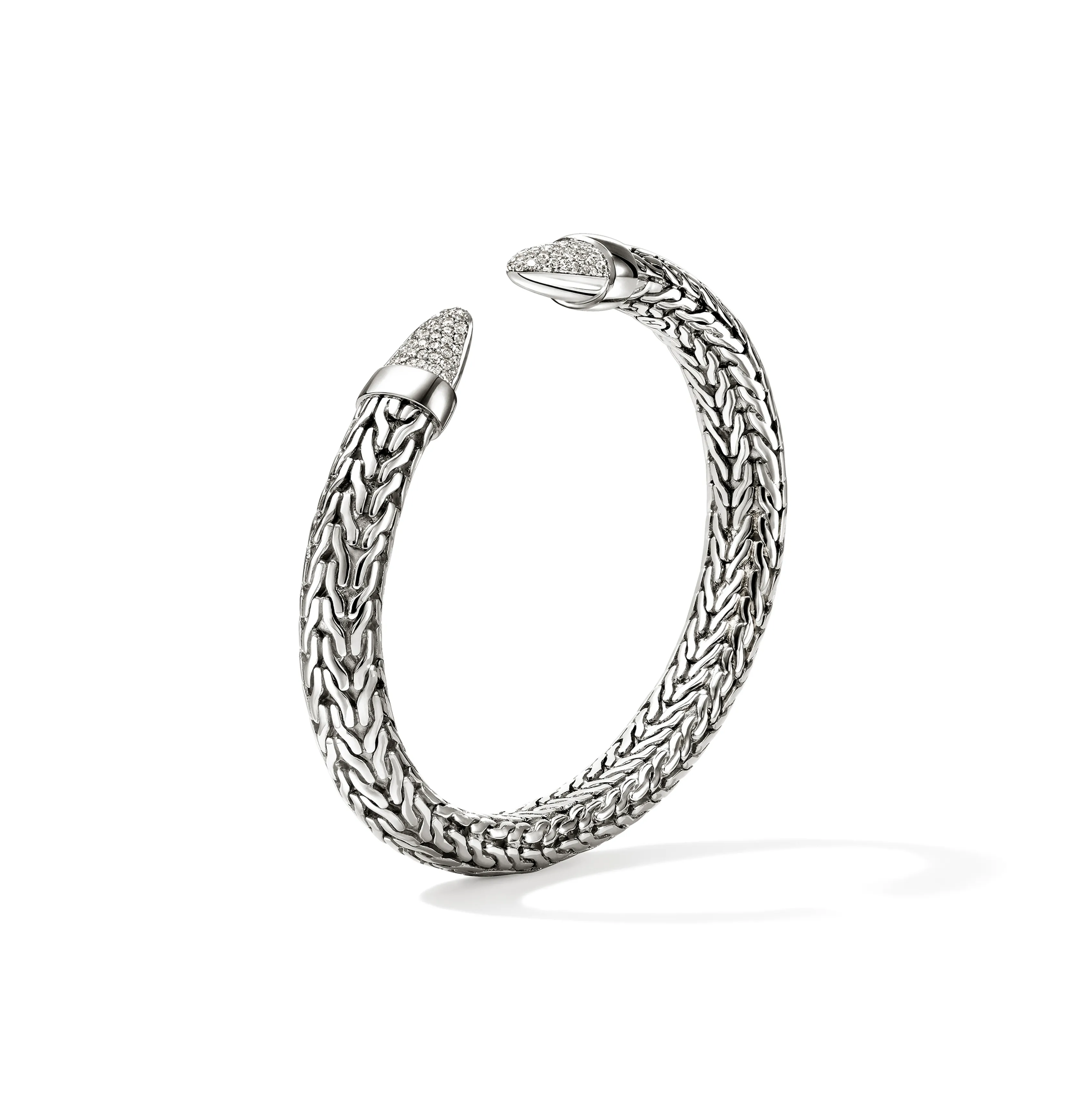 John Hardy Spear 50 Sterling Silver Flex Cuff with Diamonds