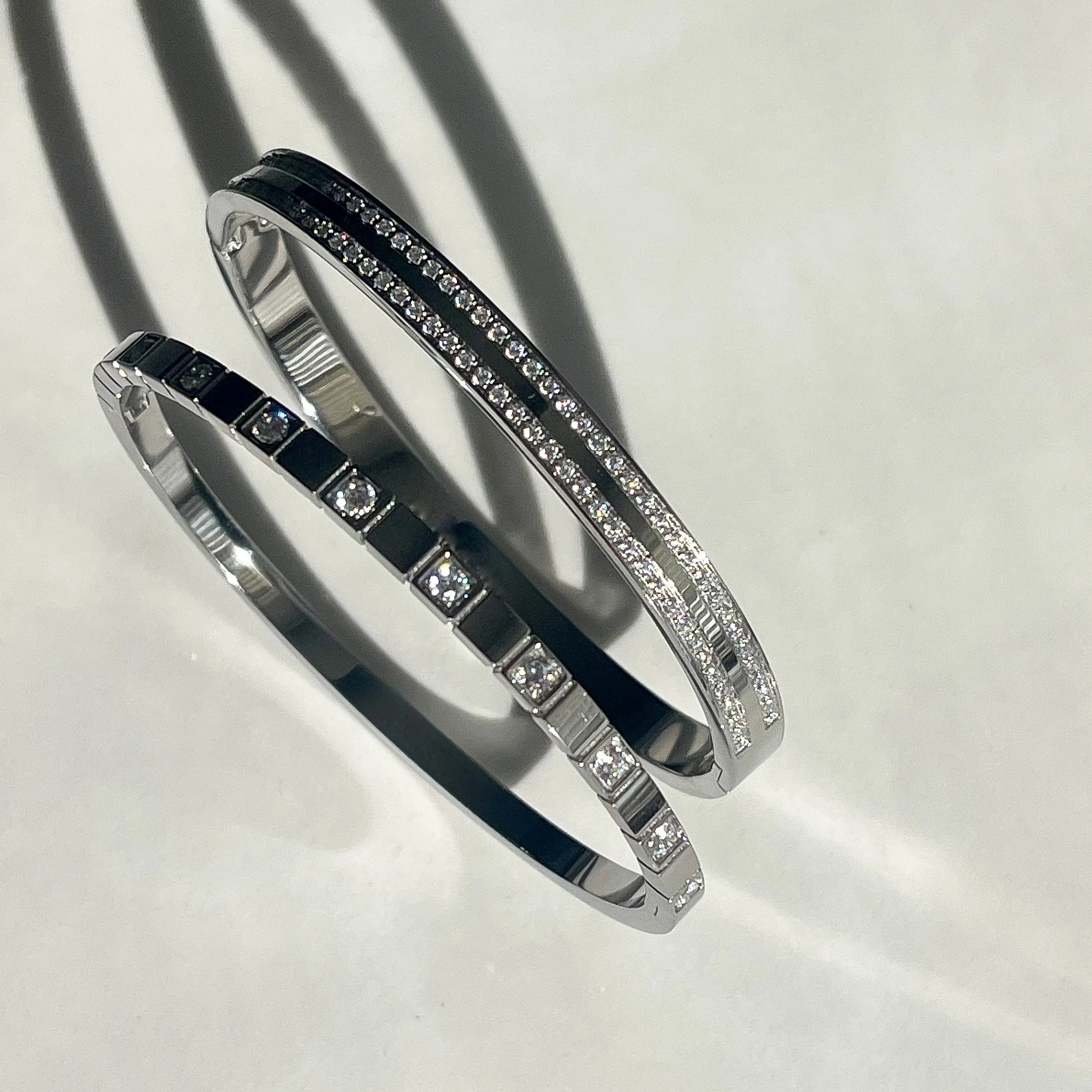 Kaleidoscope Square Bangle Cuff - Platinum