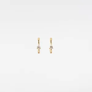 Kaylee Pear Cut Diamond Huggie  Earrings
