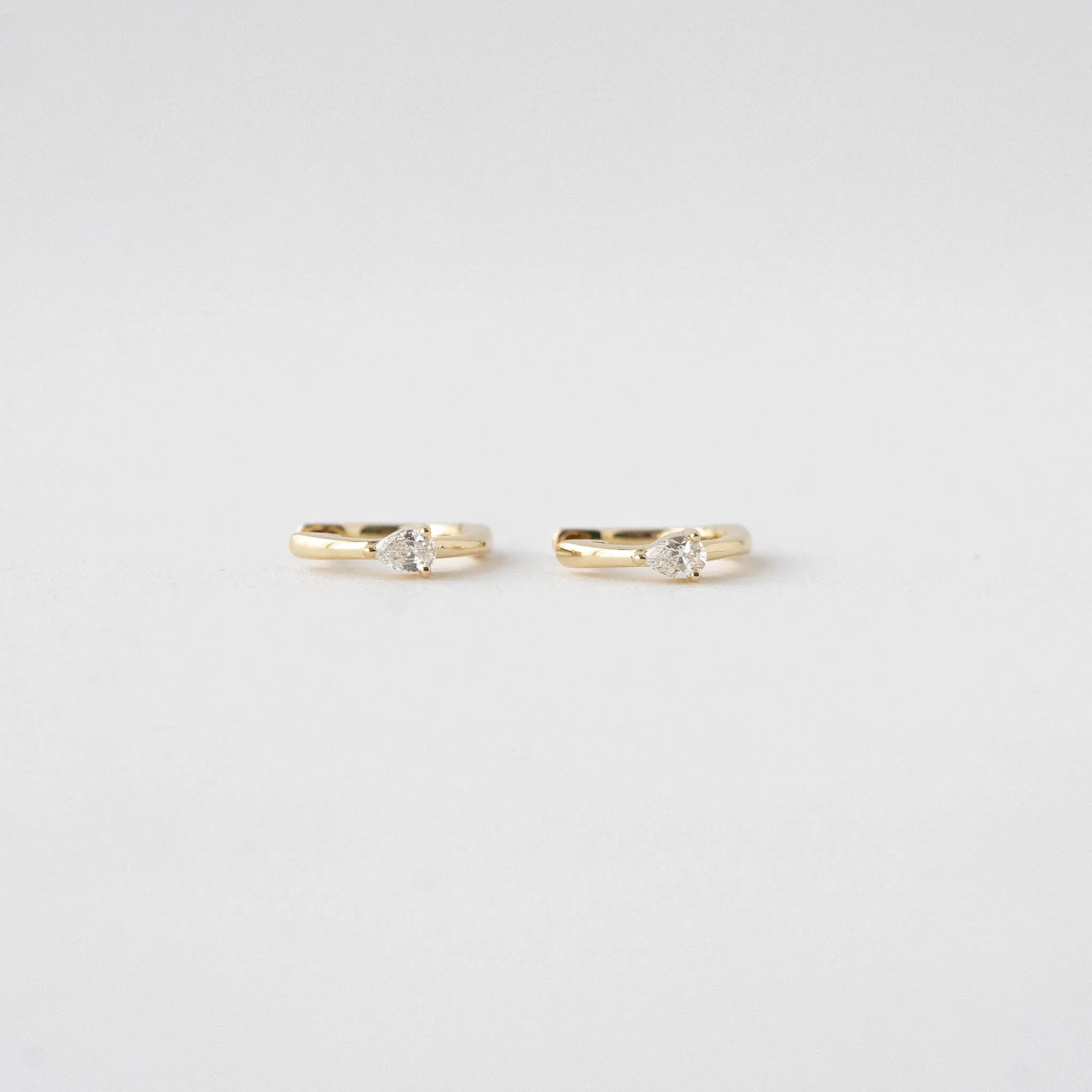 Kaylee Pear Cut Diamond Huggie  Earrings