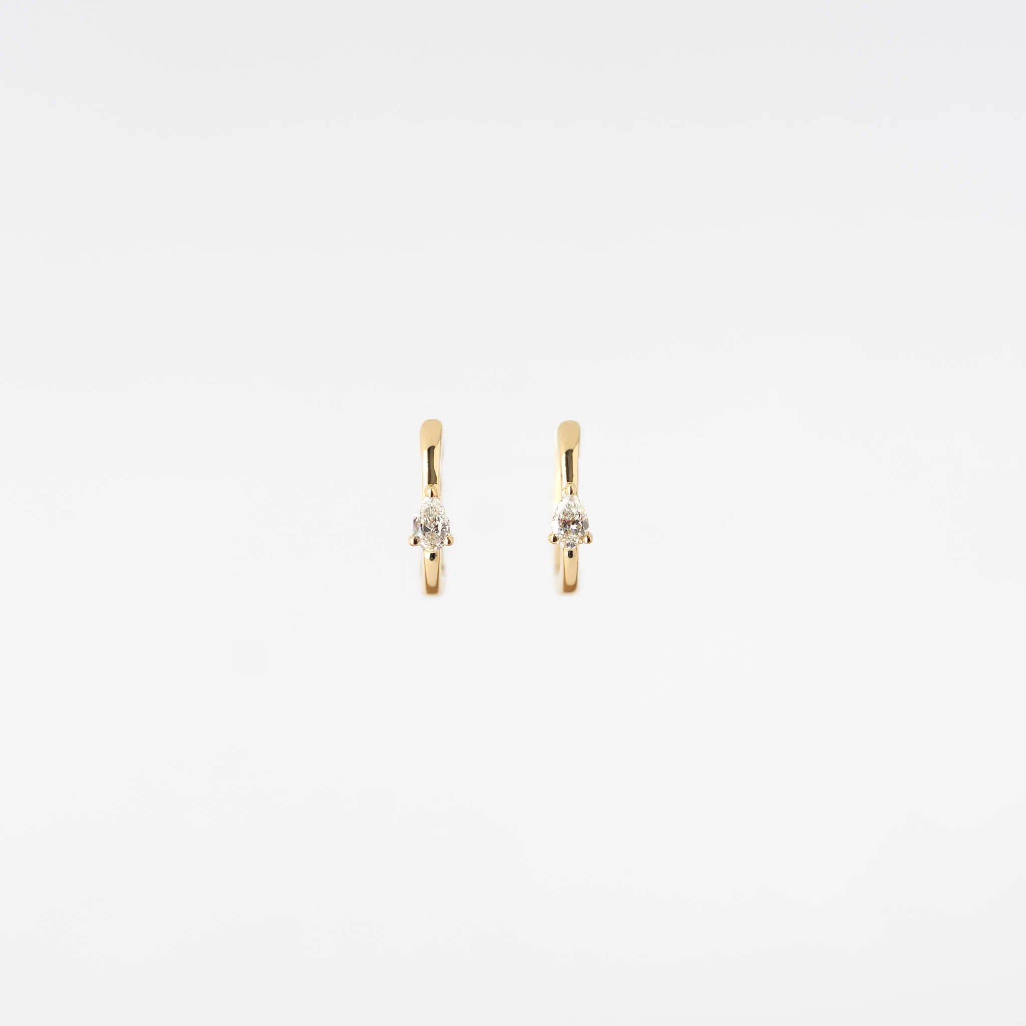 Kaylee Pear Cut Diamond Huggie  Earrings