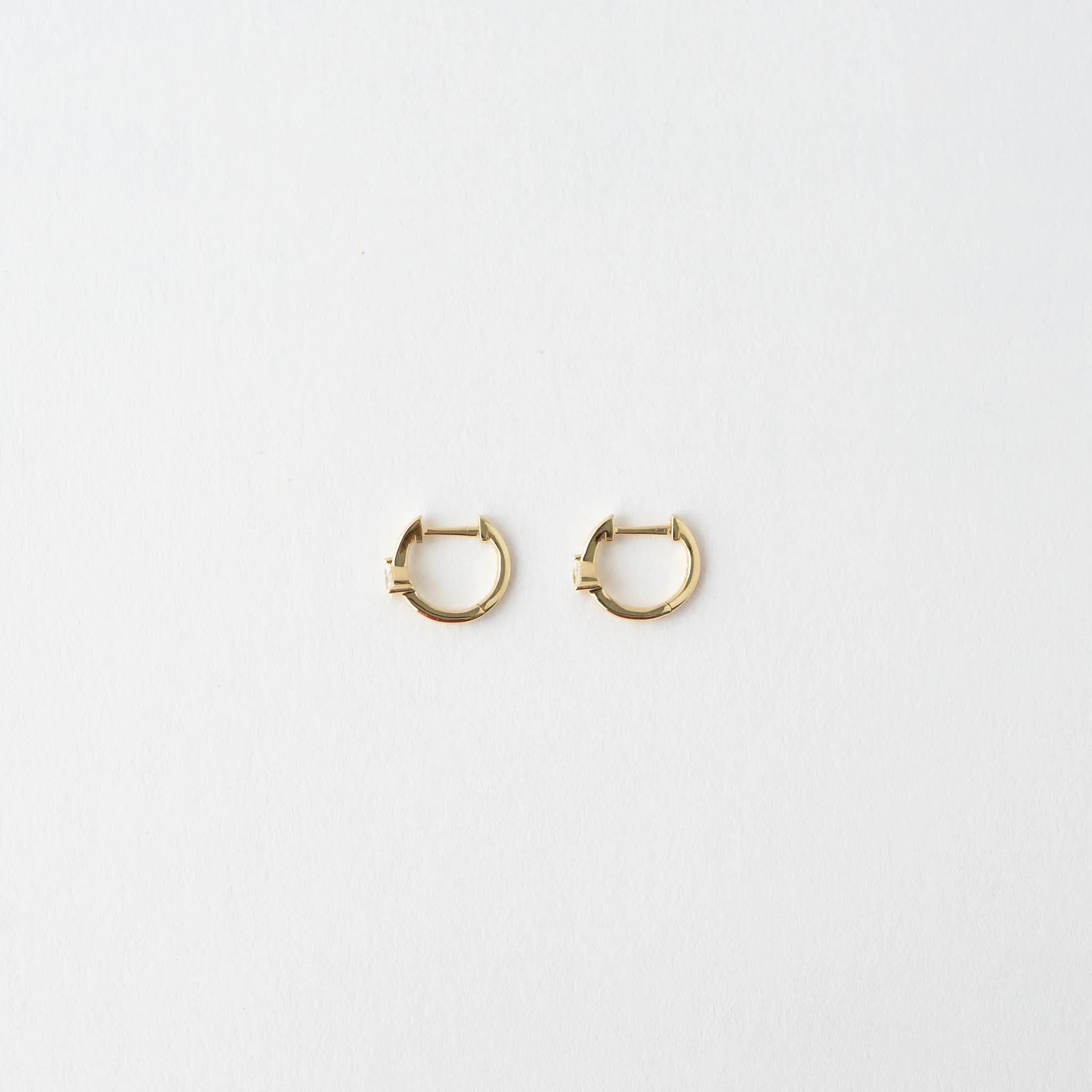 Kaylee Pear Cut Diamond Huggie  Earrings