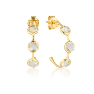 KIKLO WHITE TOPAZ HOOP GOLD
