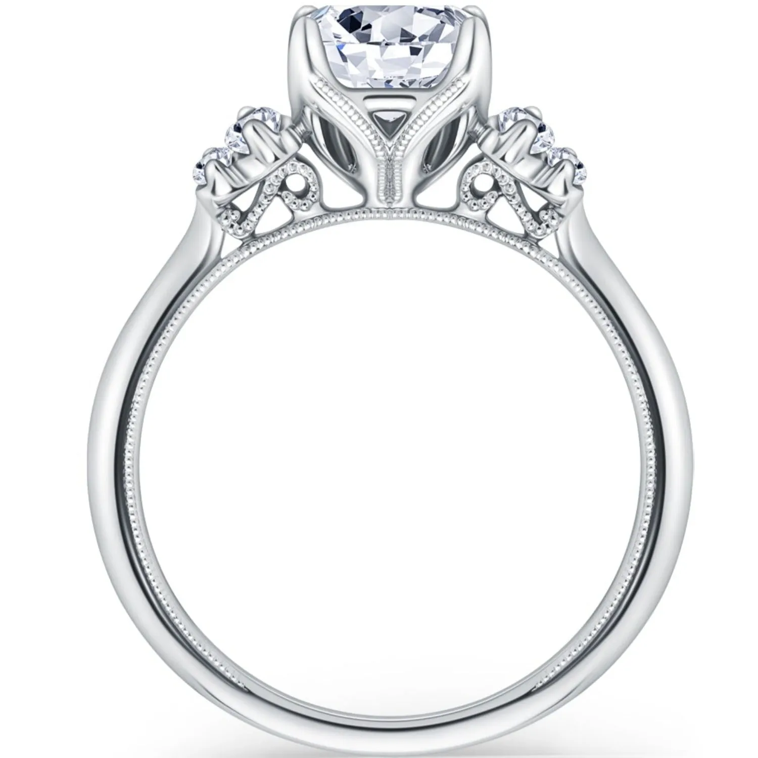Kirk Kara "Stella" Five Stone Emerald and Baguette Diamond Engagement Ring