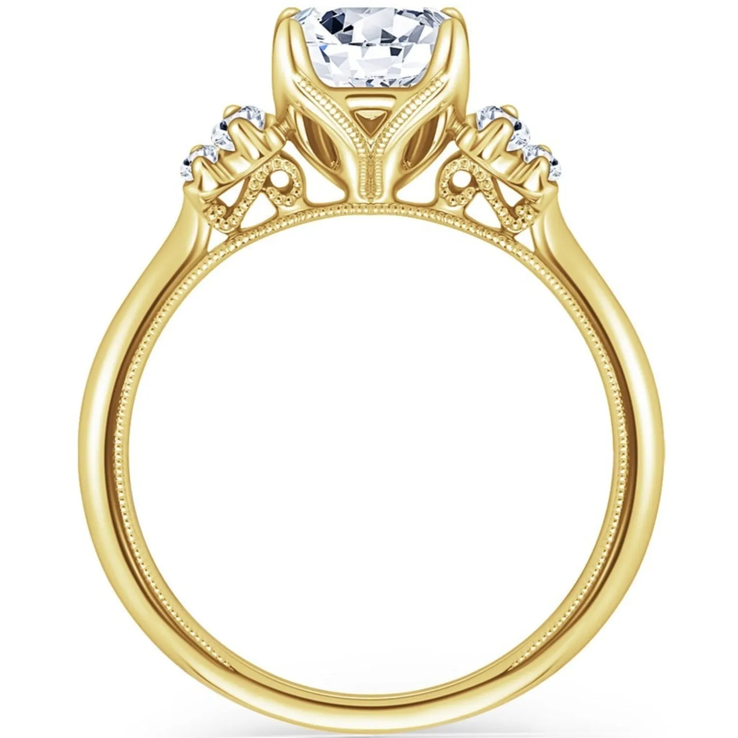Kirk Kara "Stella" Five Stone Emerald and Baguette Diamond Engagement Ring