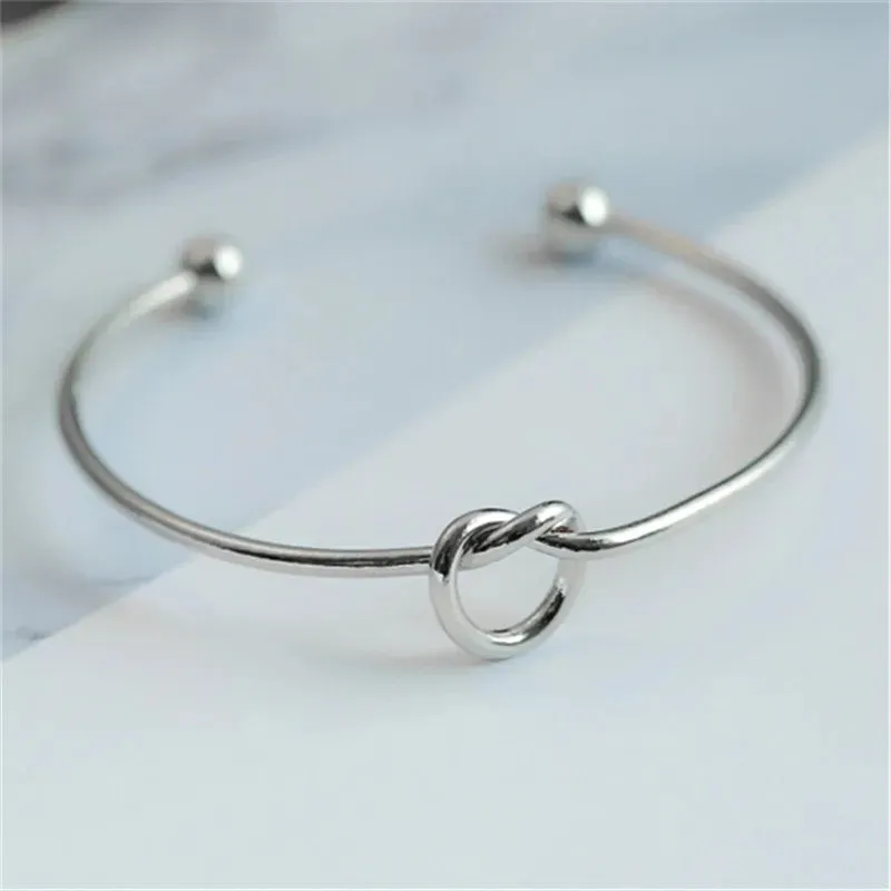 Knot Cuff Bracelets & Bangles Women Jewelry Simple Glossy LOVE Valentine's Day