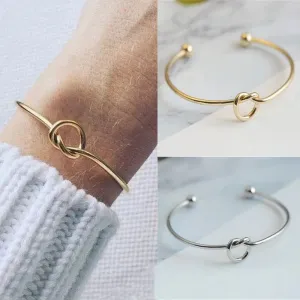 Knot Cuff Bracelets & Bangles Women Jewelry Simple Glossy LOVE Valentine's Day