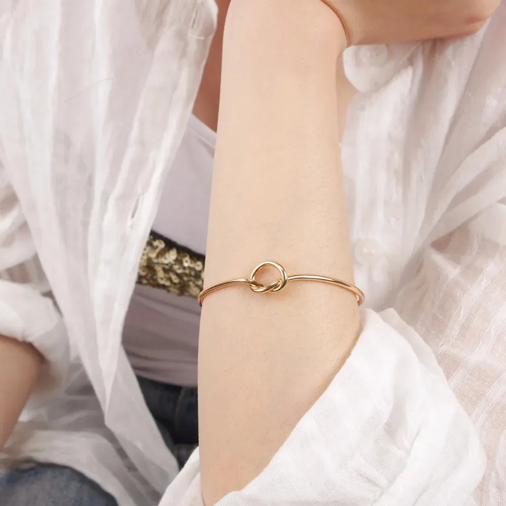Knot Cuff Bracelets & Bangles Women Jewelry Simple Glossy LOVE Valentine's Day