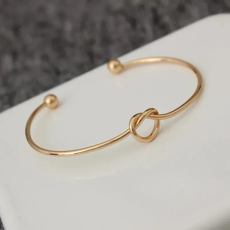 Knot Cuff Bracelets & Bangles Women Jewelry Simple Glossy LOVE Valentine's Day