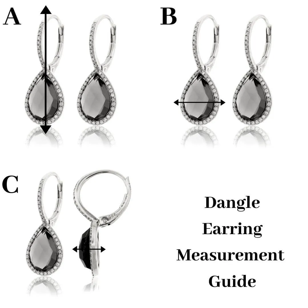 Lab Grown Diamond Tear Drop Bezel Dangle Earrings