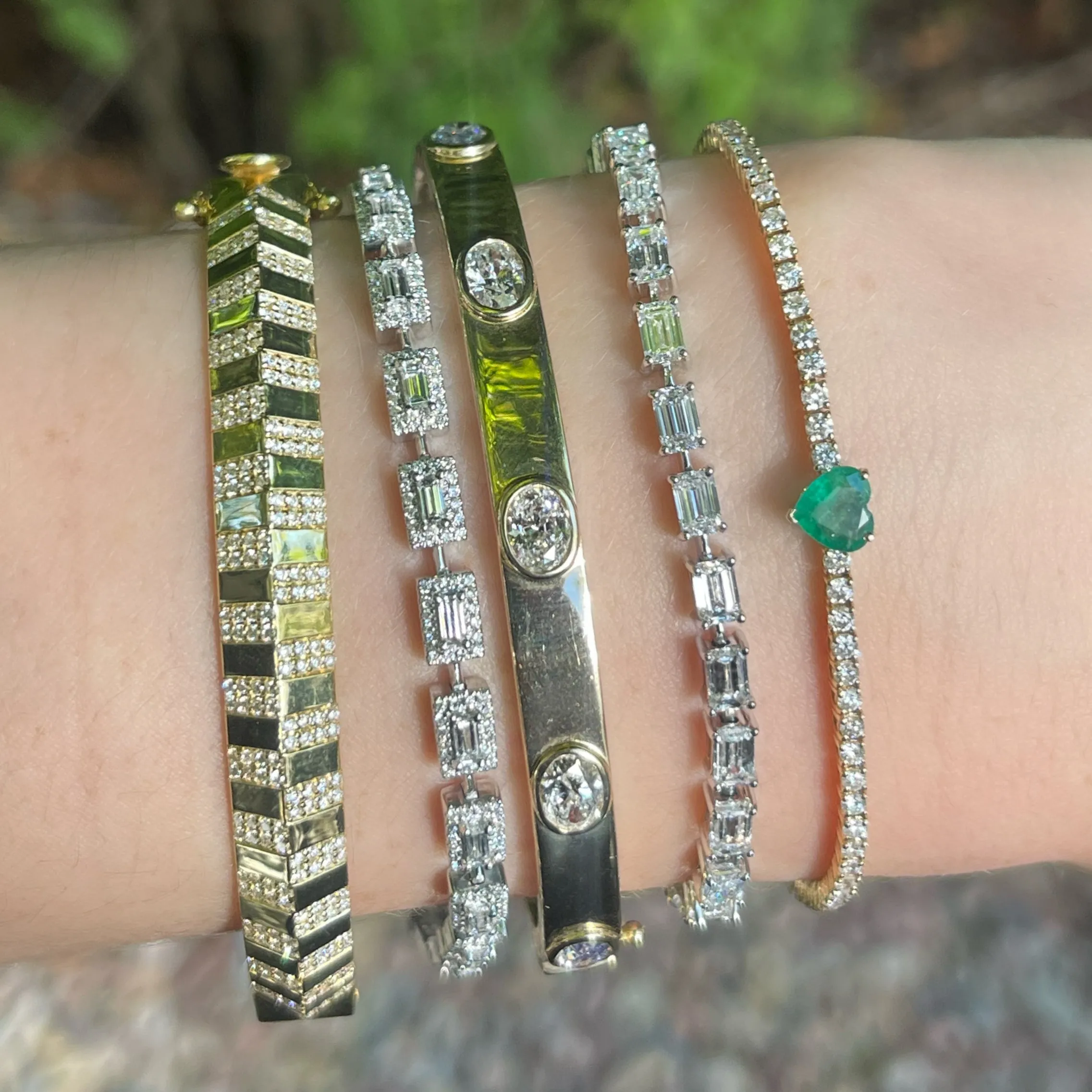 Lab Grown Emerald Cut Diamond Tennis Bracelet