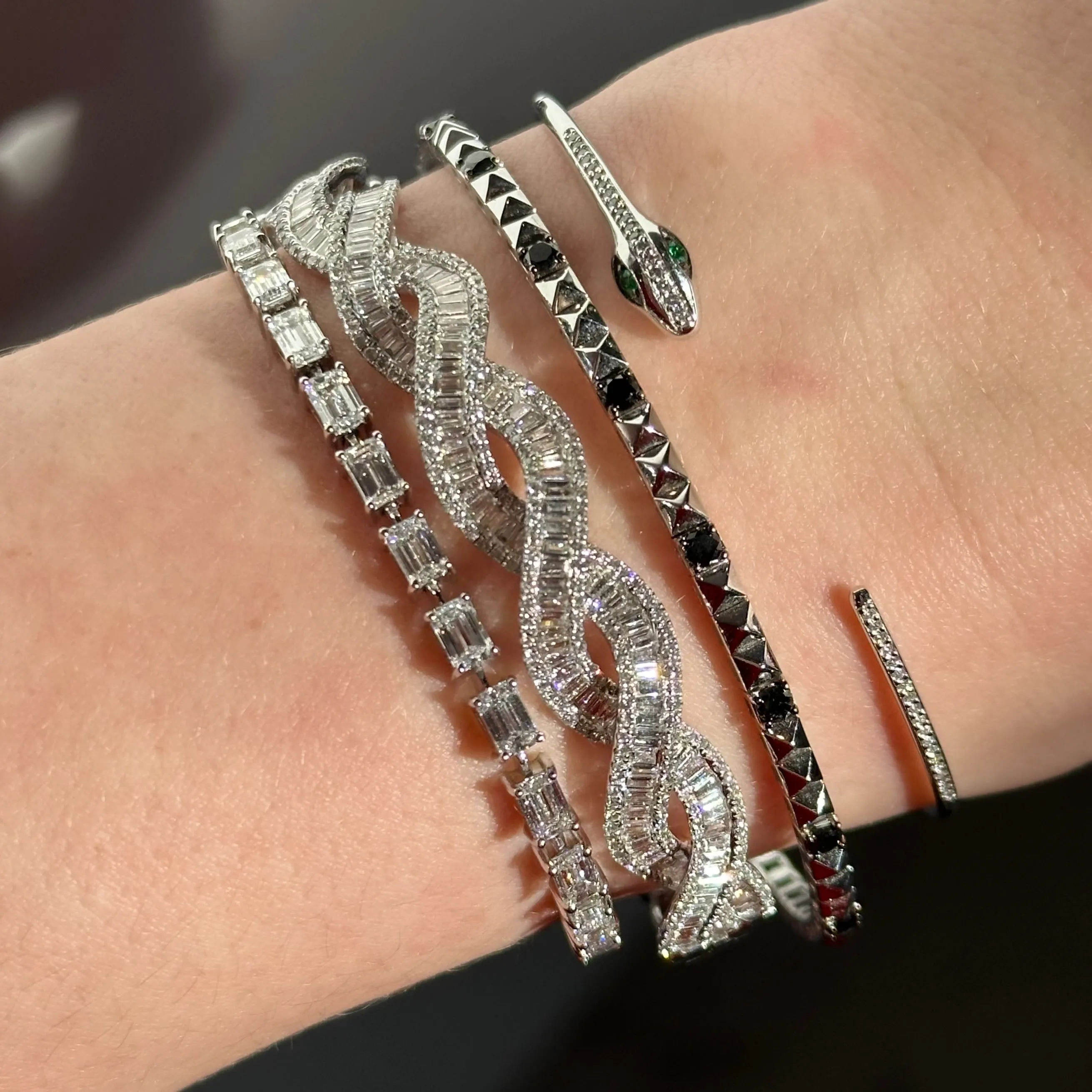 Lab Grown Emerald Cut Diamond Tennis Bracelet