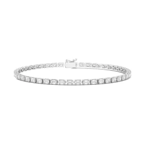 Lab Grown Emerald Cut Diamond Tennis Bracelet