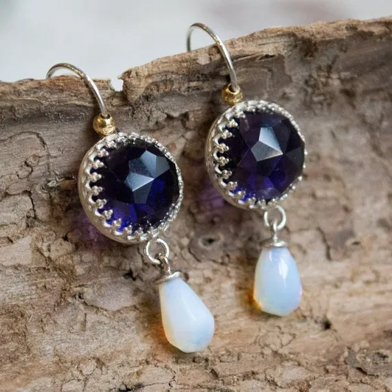 Labradorite Champagne Qz Earrings - Shades.