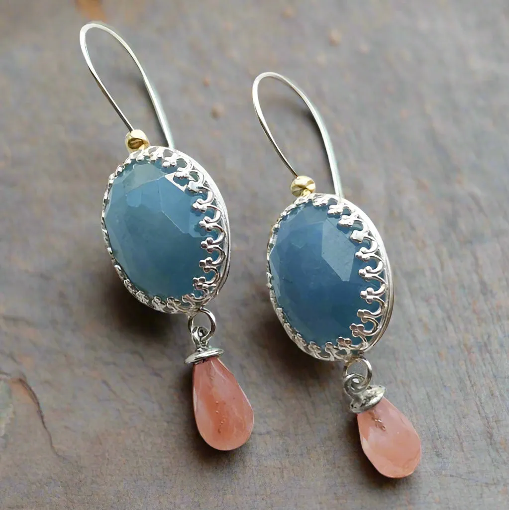 Labradorite Champagne Qz Earrings - Shades.