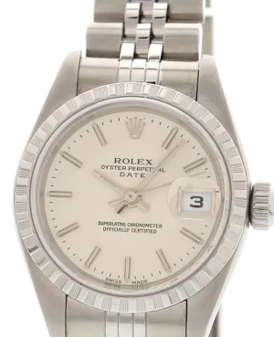 Ladies Rolex Date Stainless Steel Watch 79240 w/ Papers