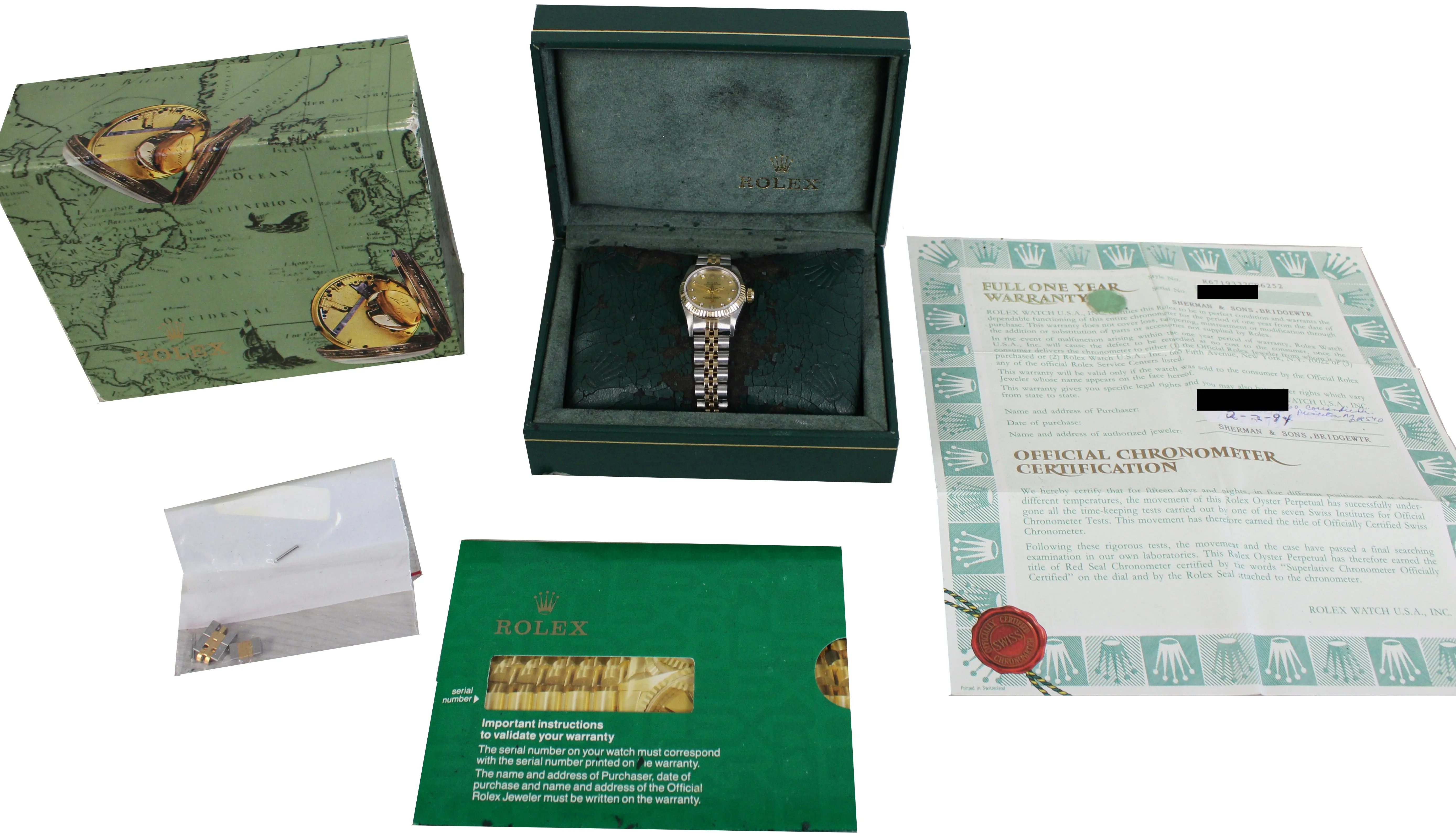 Ladies Rolex Oyster Perpetual 24mm Champagne 67193 18K Two-Tone Jubilee Watch