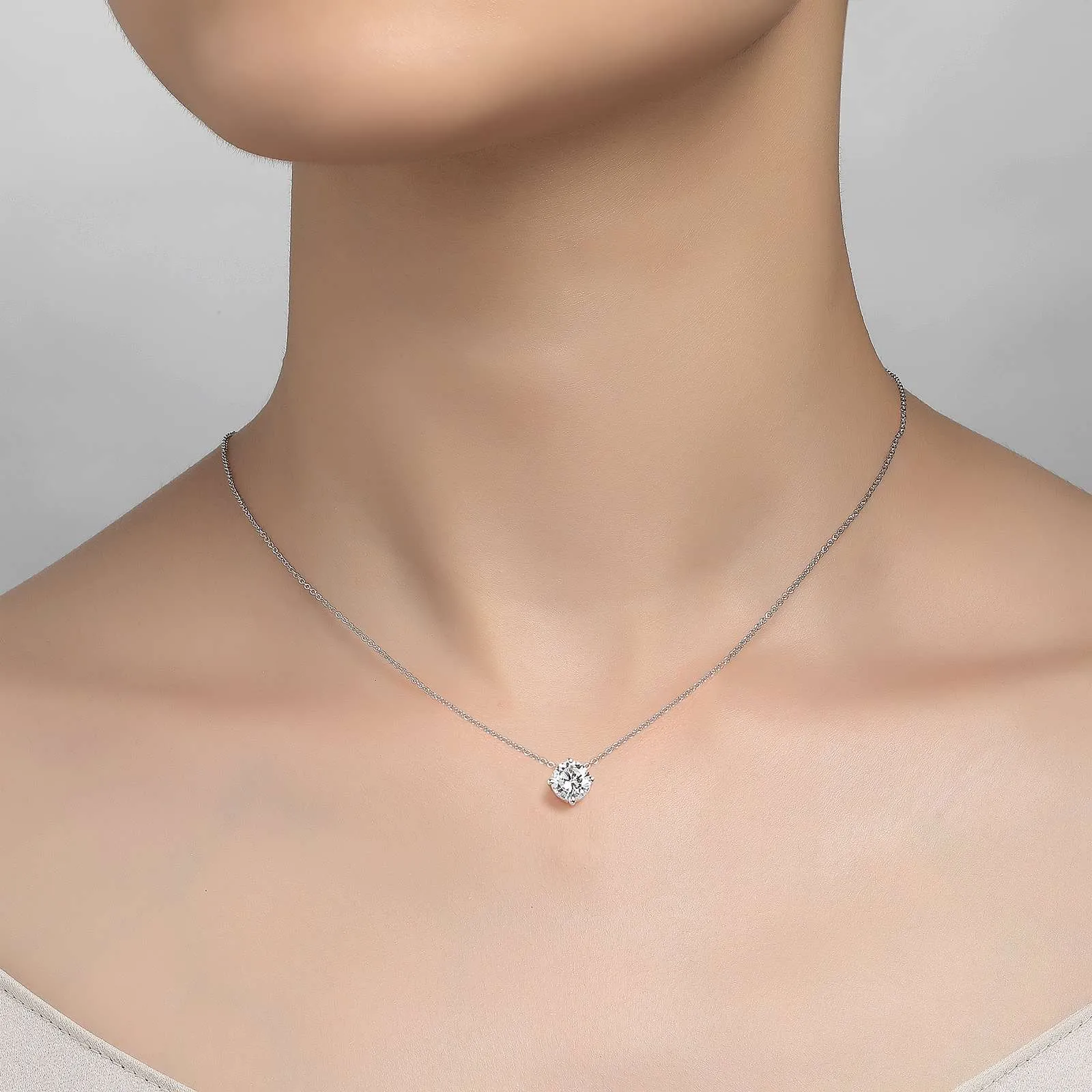 Lafonn Simulated Diamond 1.25ct East West Prong Solitaire Necklace N0174CLP