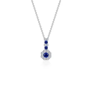 Lafonn Simulated Diamond & Sapphire Flower Necklace N0327CSP20
