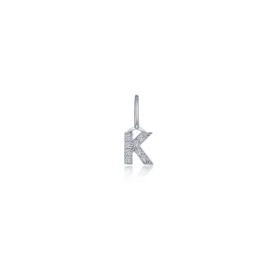 Lafonn Simulated Diamond Letter K Charm Pendant P2040CPK