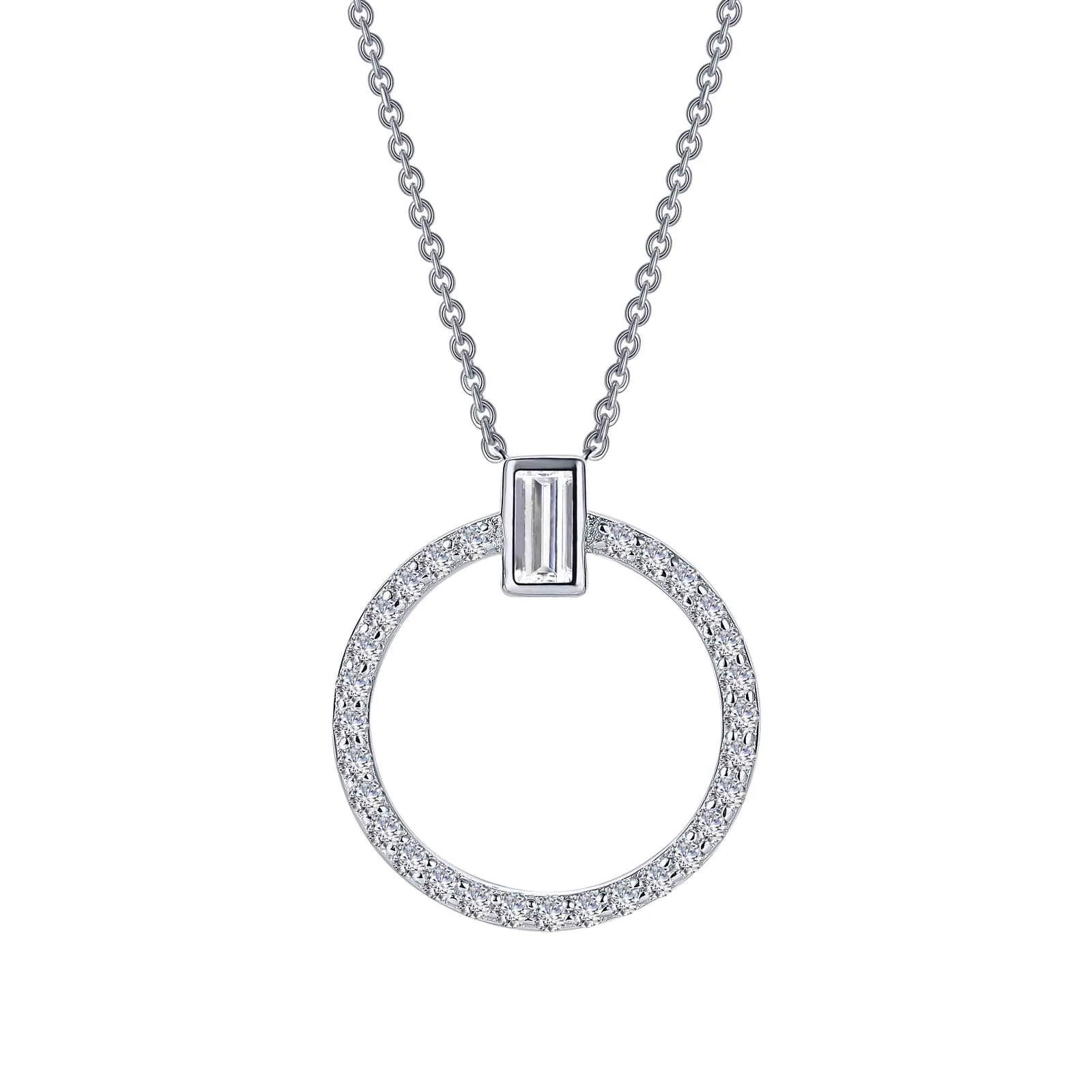 Lafonn Simulated Diamond Open Circle Drop Pendant