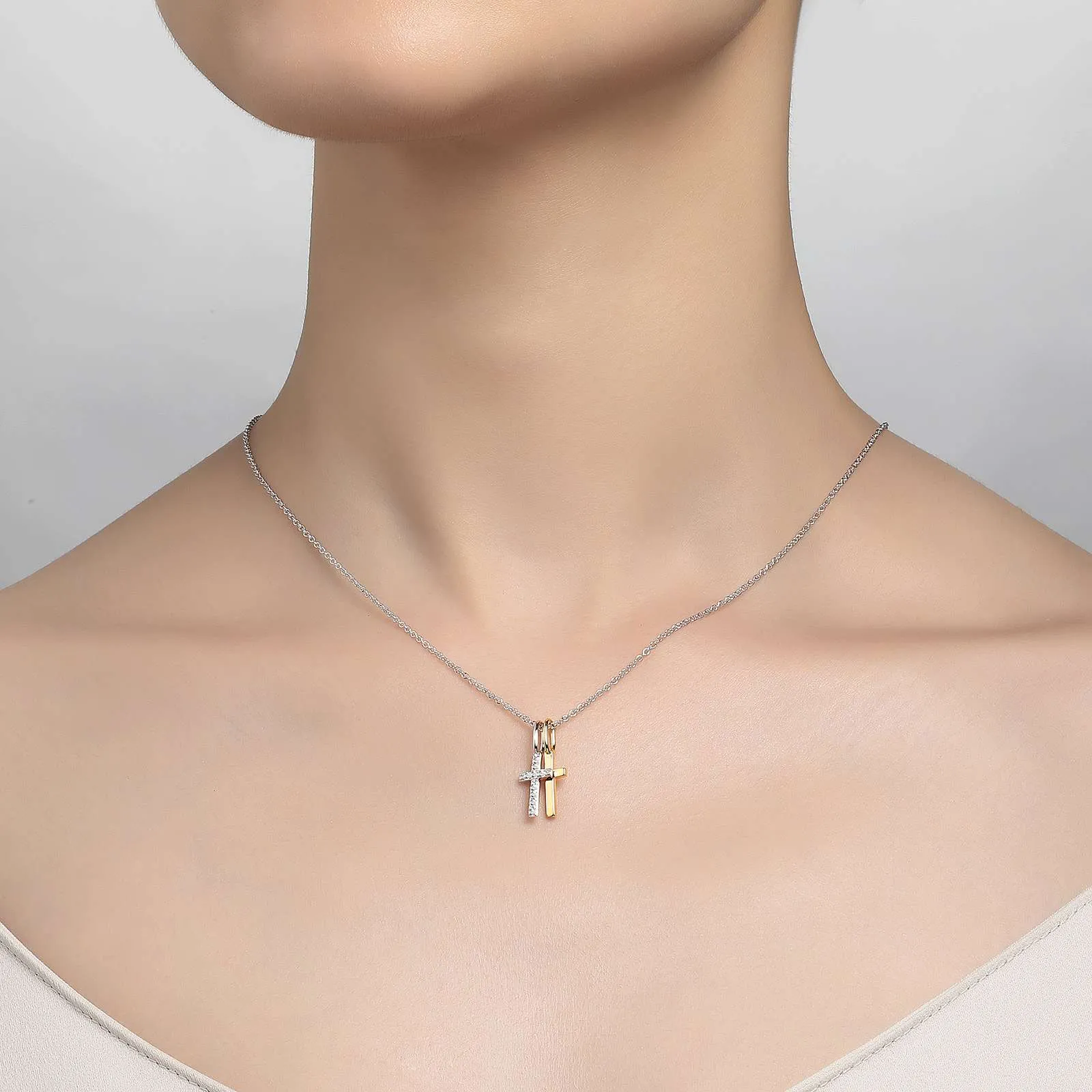 Lafonn Simulated Diamond Shadow Charm Cross Pendant