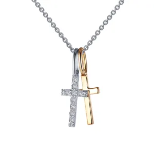 Lafonn Simulated Diamond Shadow Charm Cross Pendant
