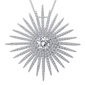 Lafonn Simulated Diamond Sunburst Pendant