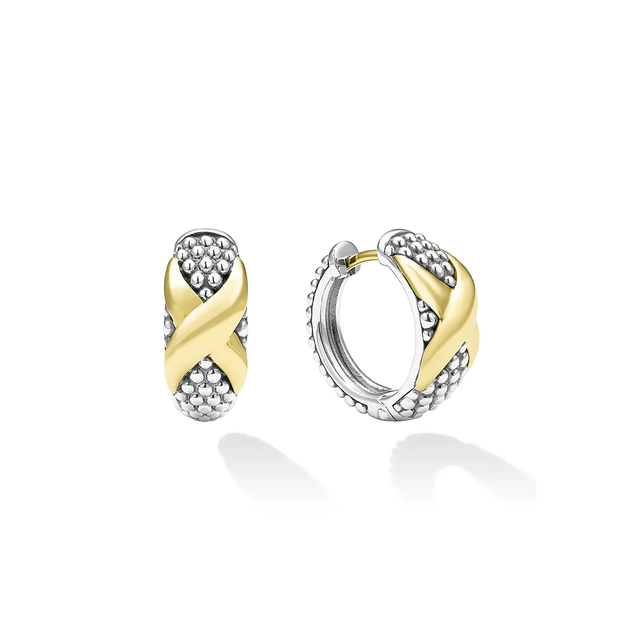 LAGOS Embrace Two-Tone X Huggie Earrings