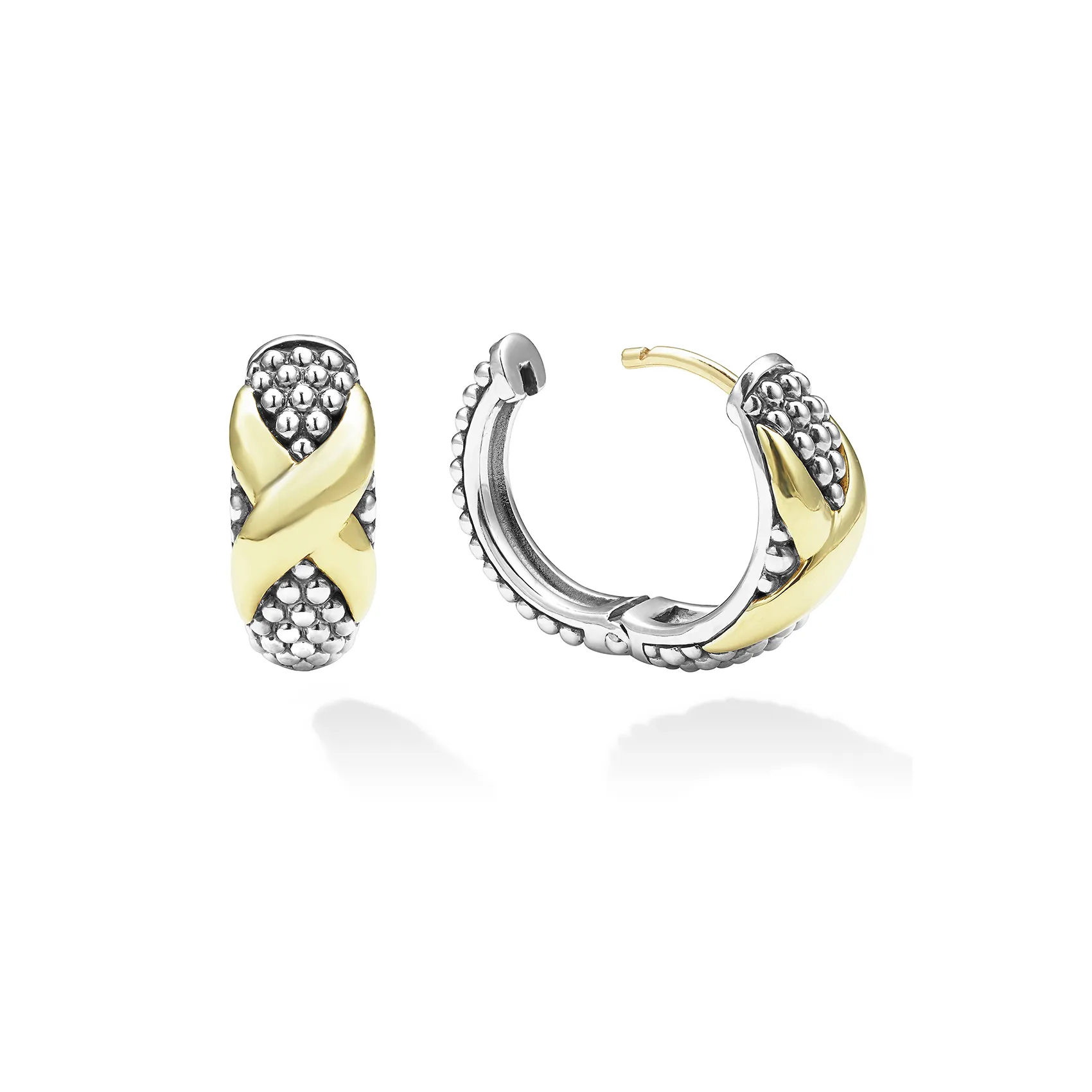 LAGOS Embrace Two-Tone X Huggie Earrings