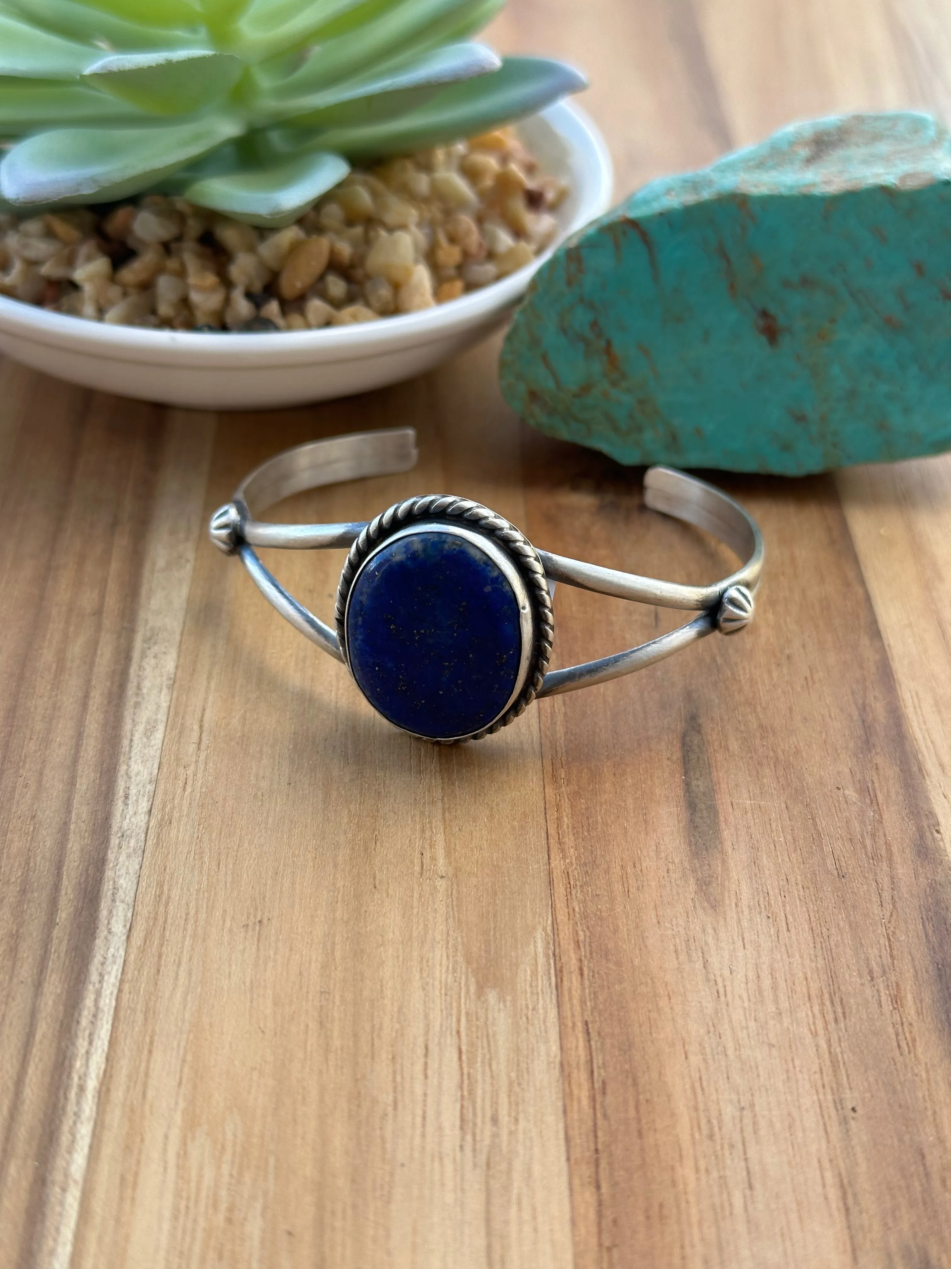 Lapis Single Stone Cuff