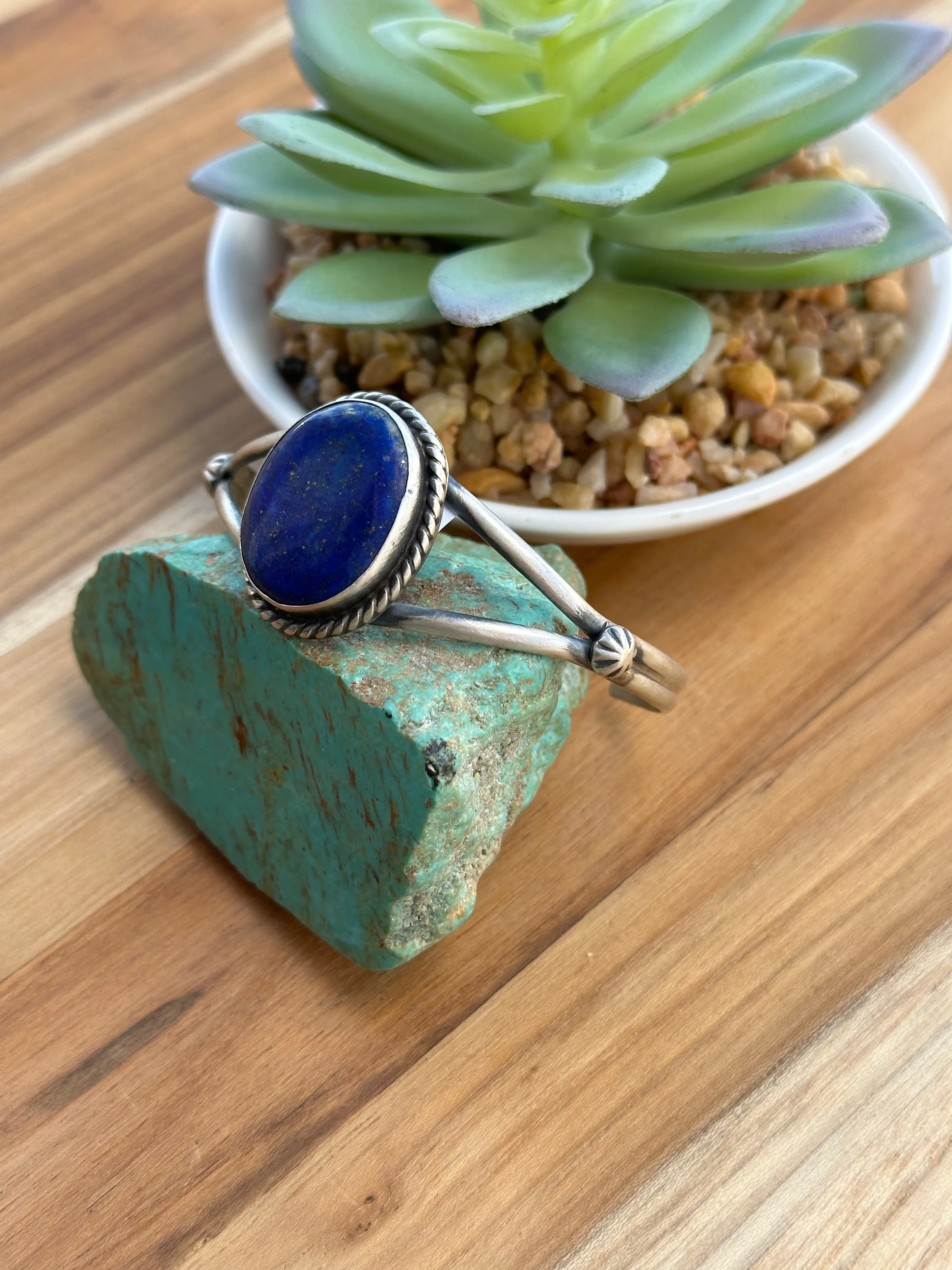 Lapis Single Stone Cuff