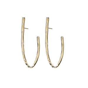 Large Gold & Diamond Hoops