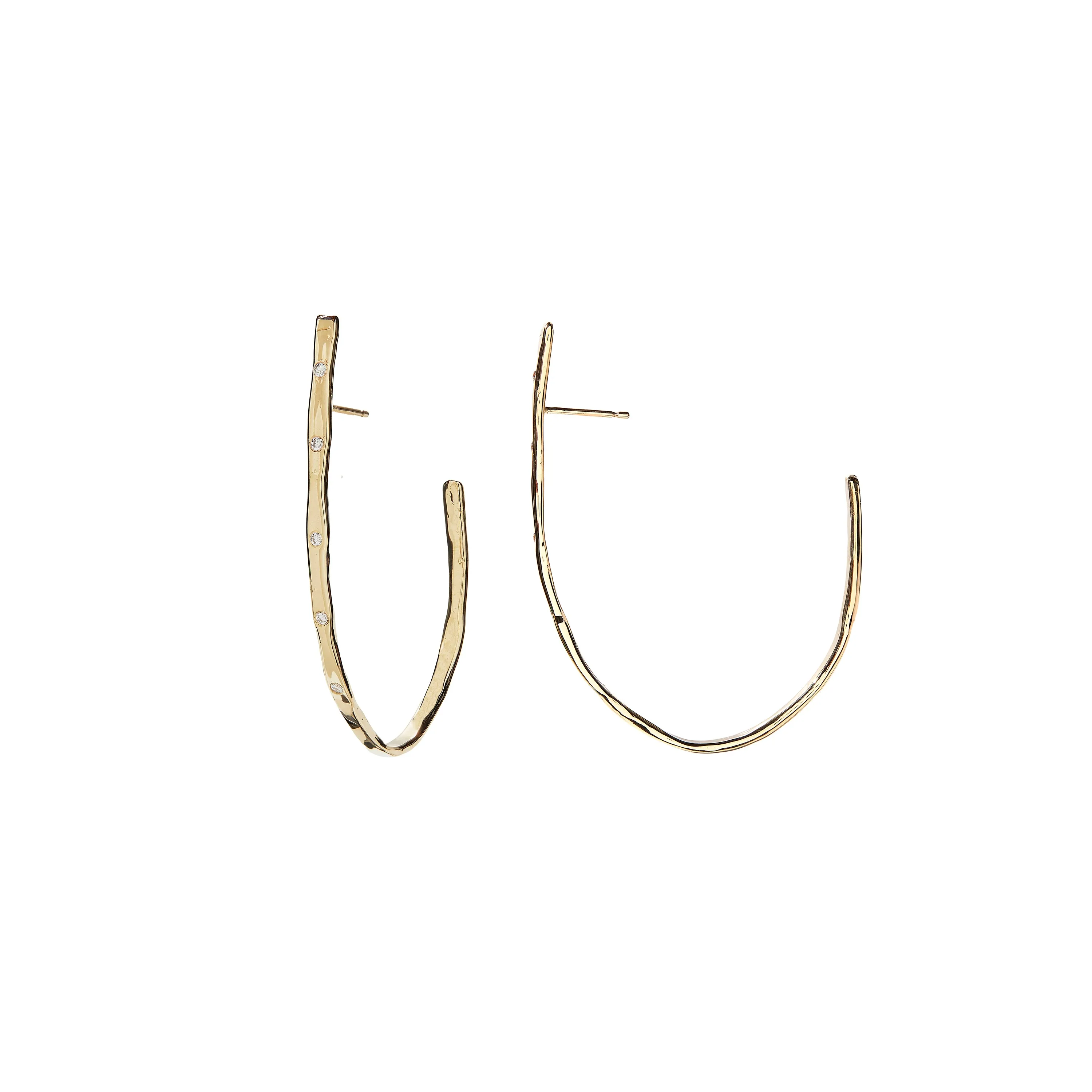 Large Gold & Diamond Hoops