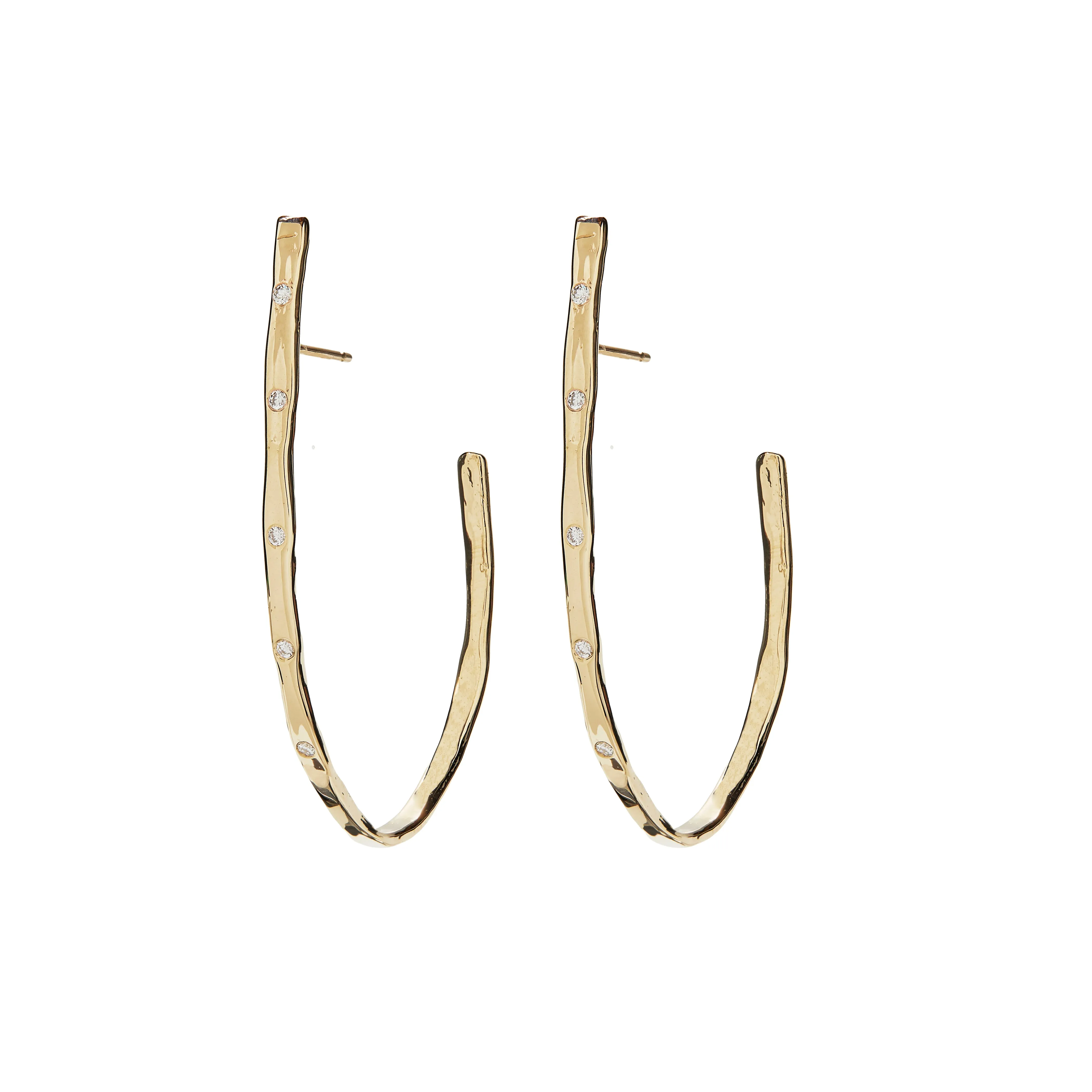 Large Gold & Diamond Hoops
