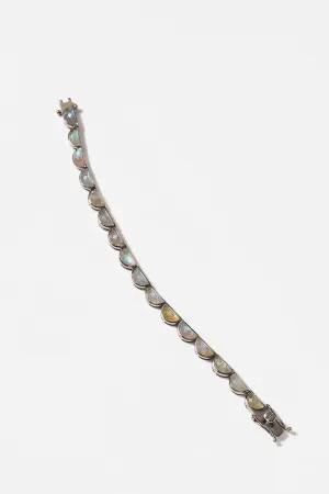 Large Scallop Tennis Bracelet - Labradorite