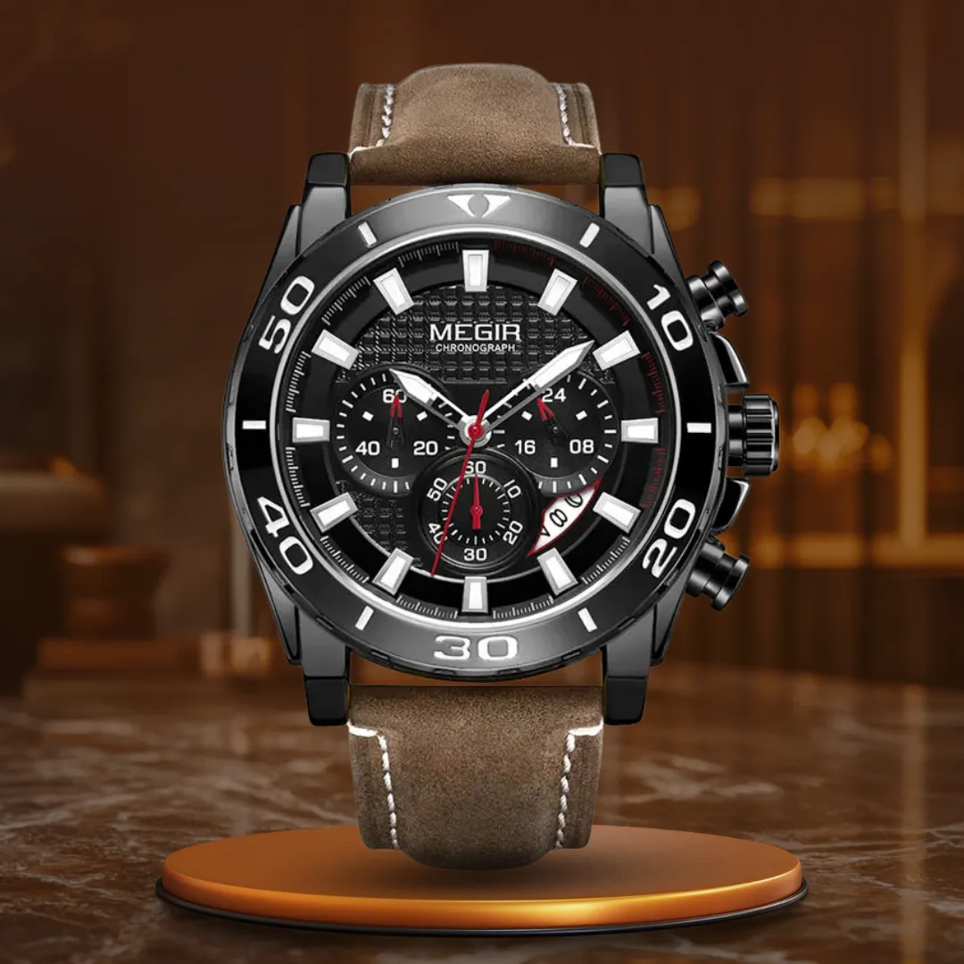 LEATHER STRAP QUARTZ WATCH | Timeless Elegance Redefined