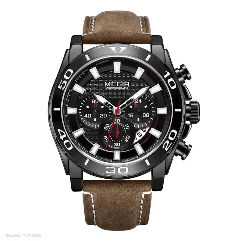 LEATHER STRAP QUARTZ WATCH | Timeless Elegance Redefined