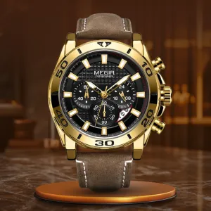 LEATHER STRAP QUARTZ WATCH | Timeless Elegance Redefined