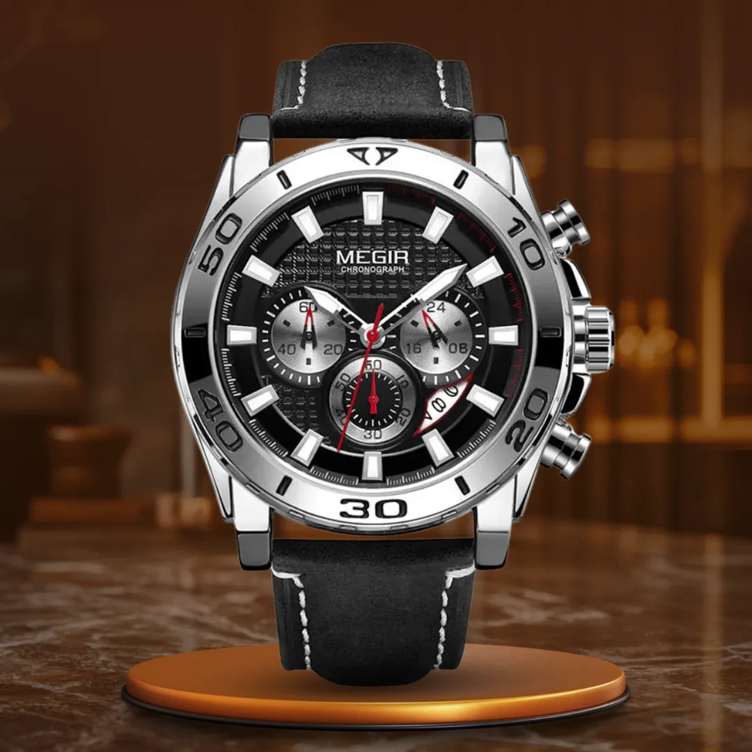 LEATHER STRAP QUARTZ WATCH | Timeless Elegance Redefined