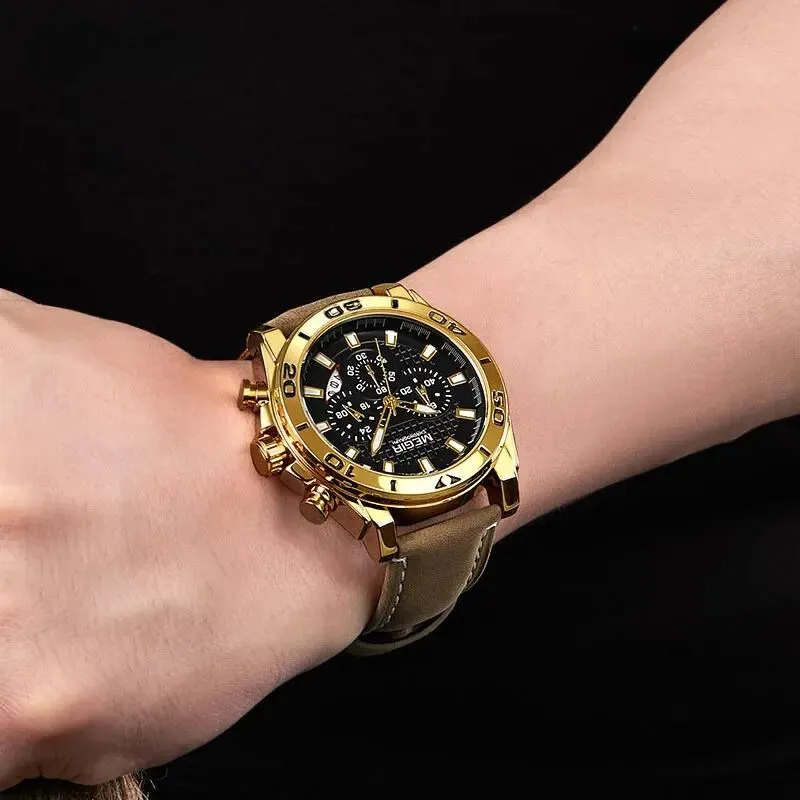 LEATHER STRAP QUARTZ WATCH | Timeless Elegance Redefined