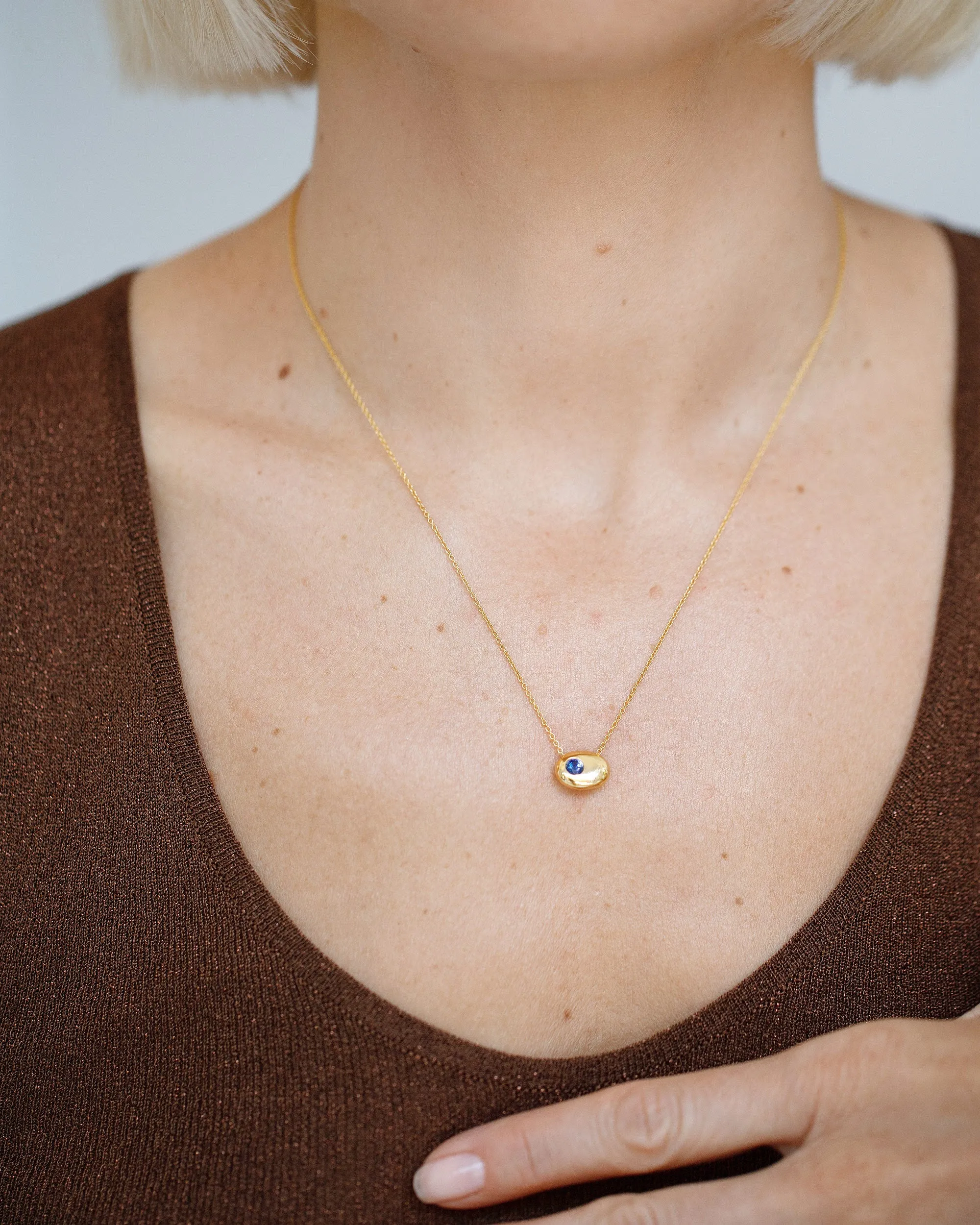 Level Necklace - Bicolor Blue Sapphire