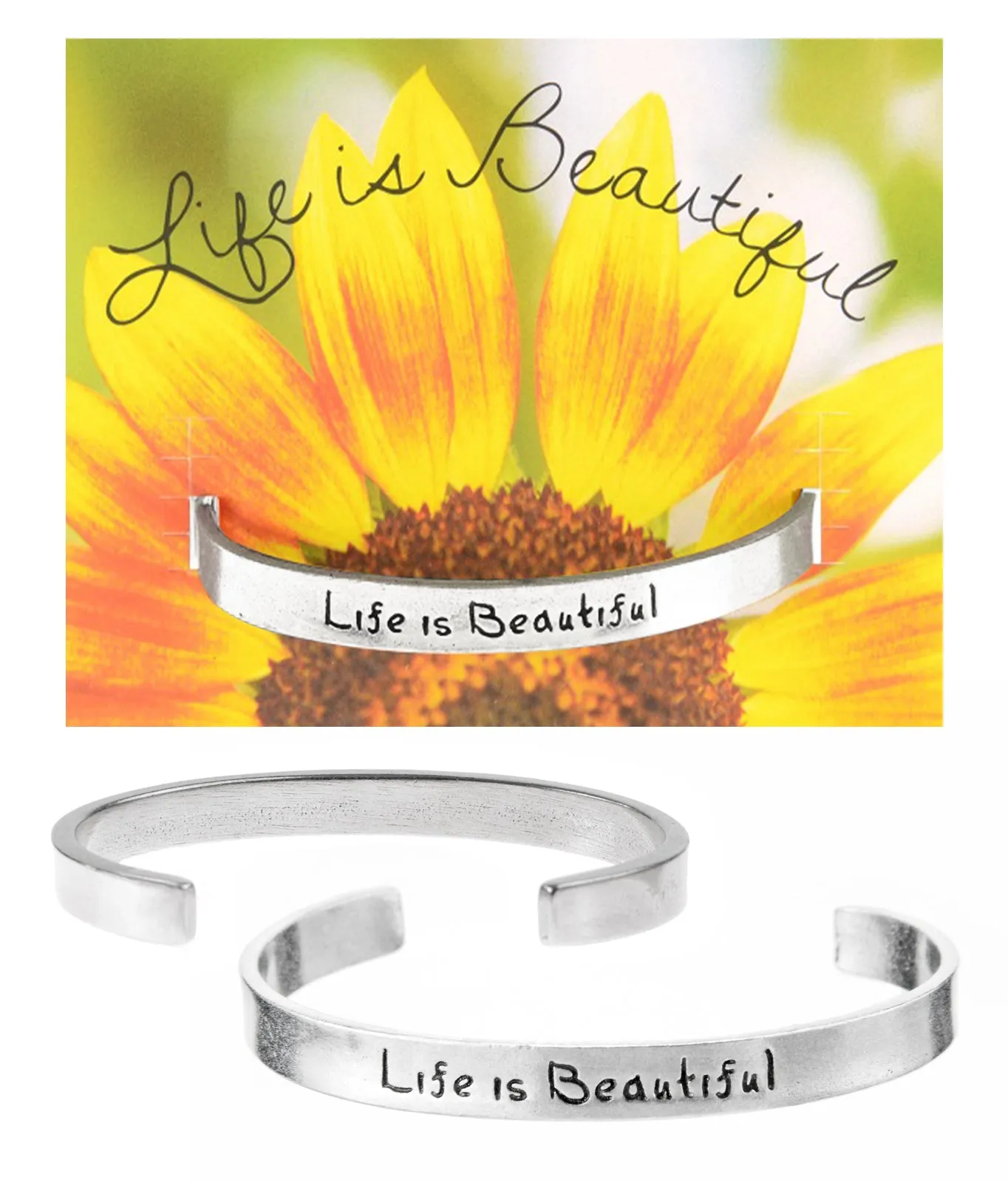 Life Is Beautiful Quotable Cuff Bracelet