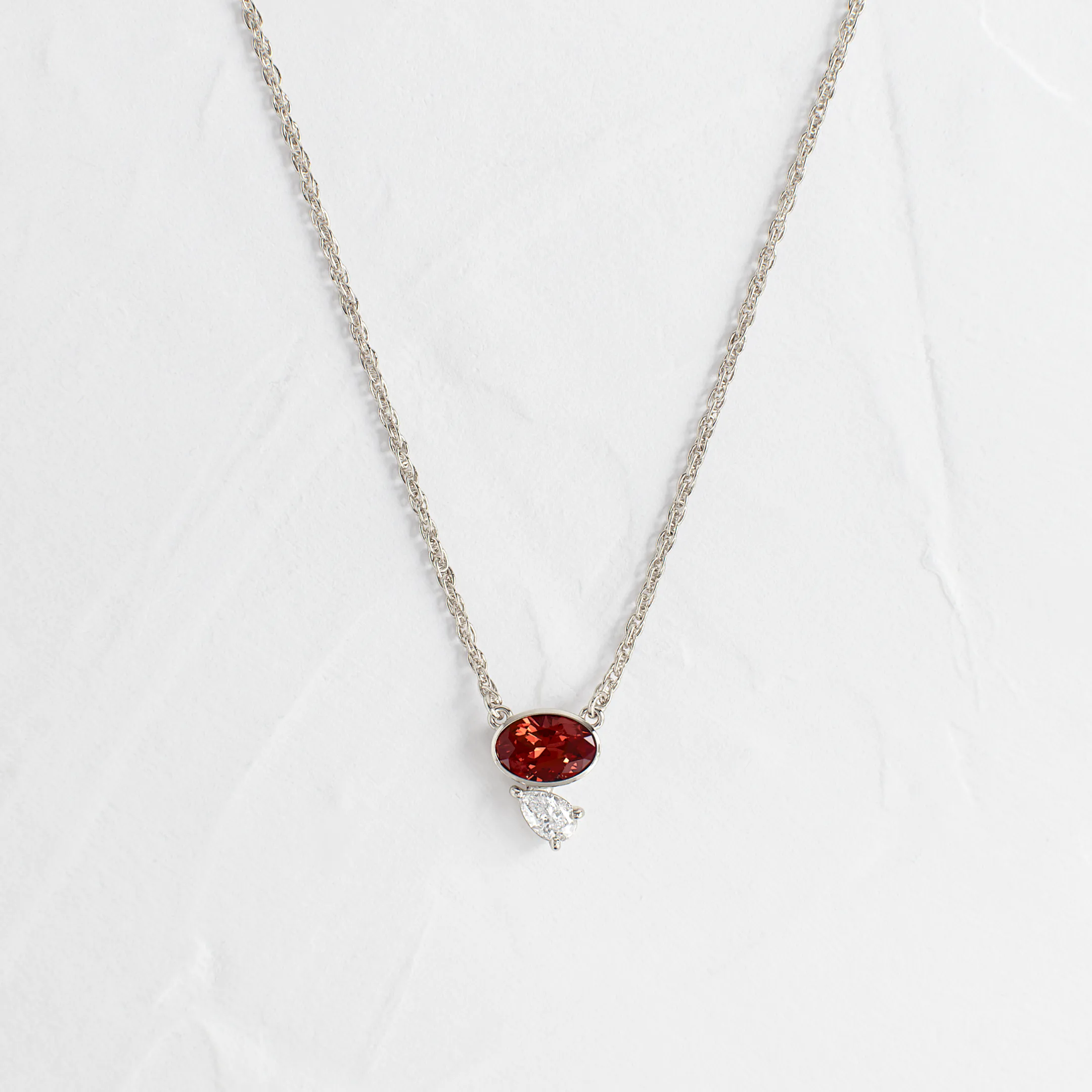 Littlefall Necklace in Red Garnet