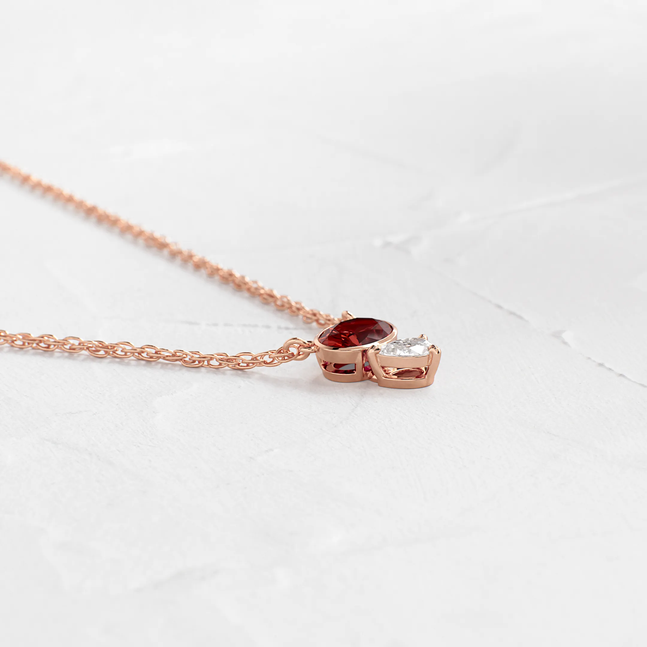 Littlefall Necklace in Red Garnet