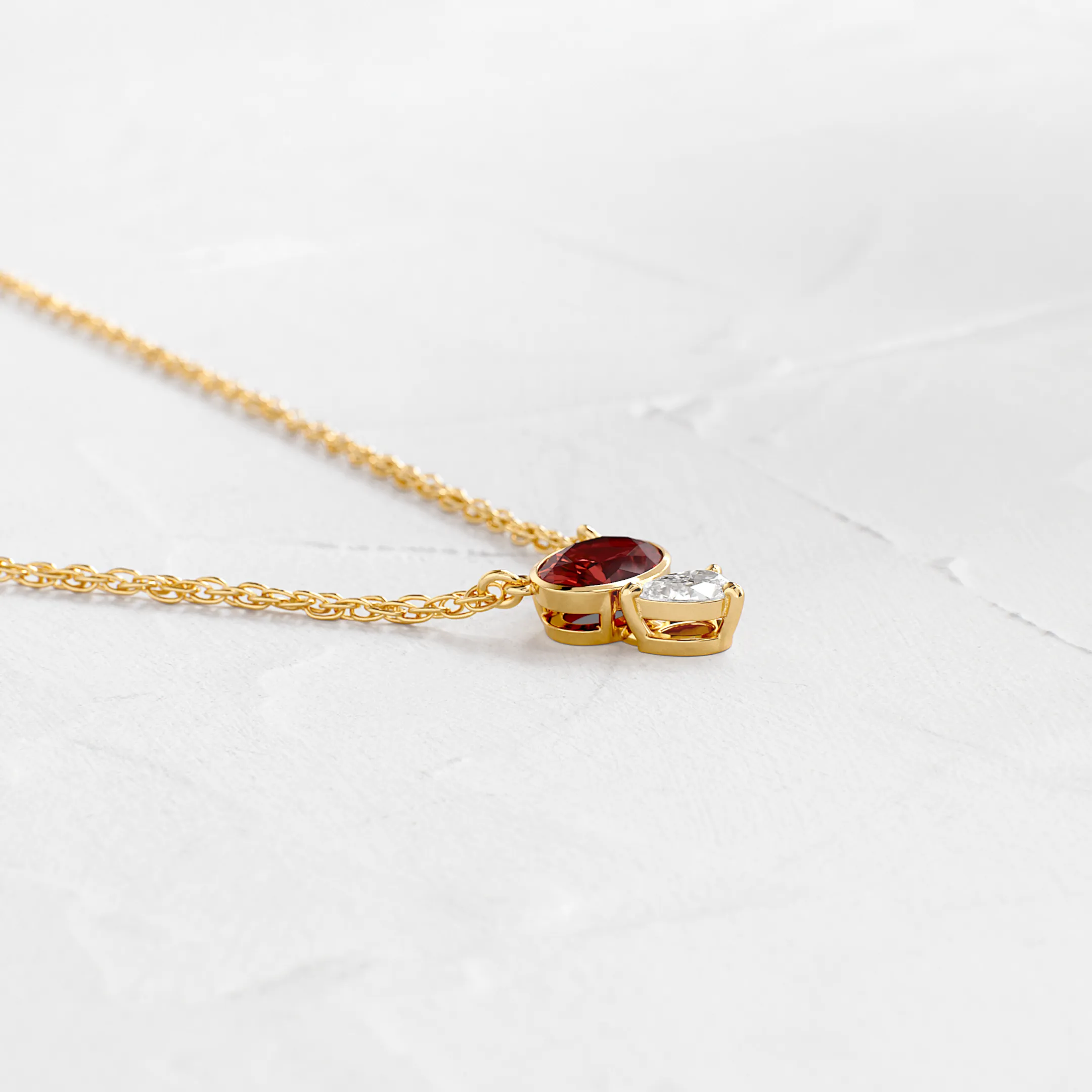 Littlefall Necklace in Red Garnet