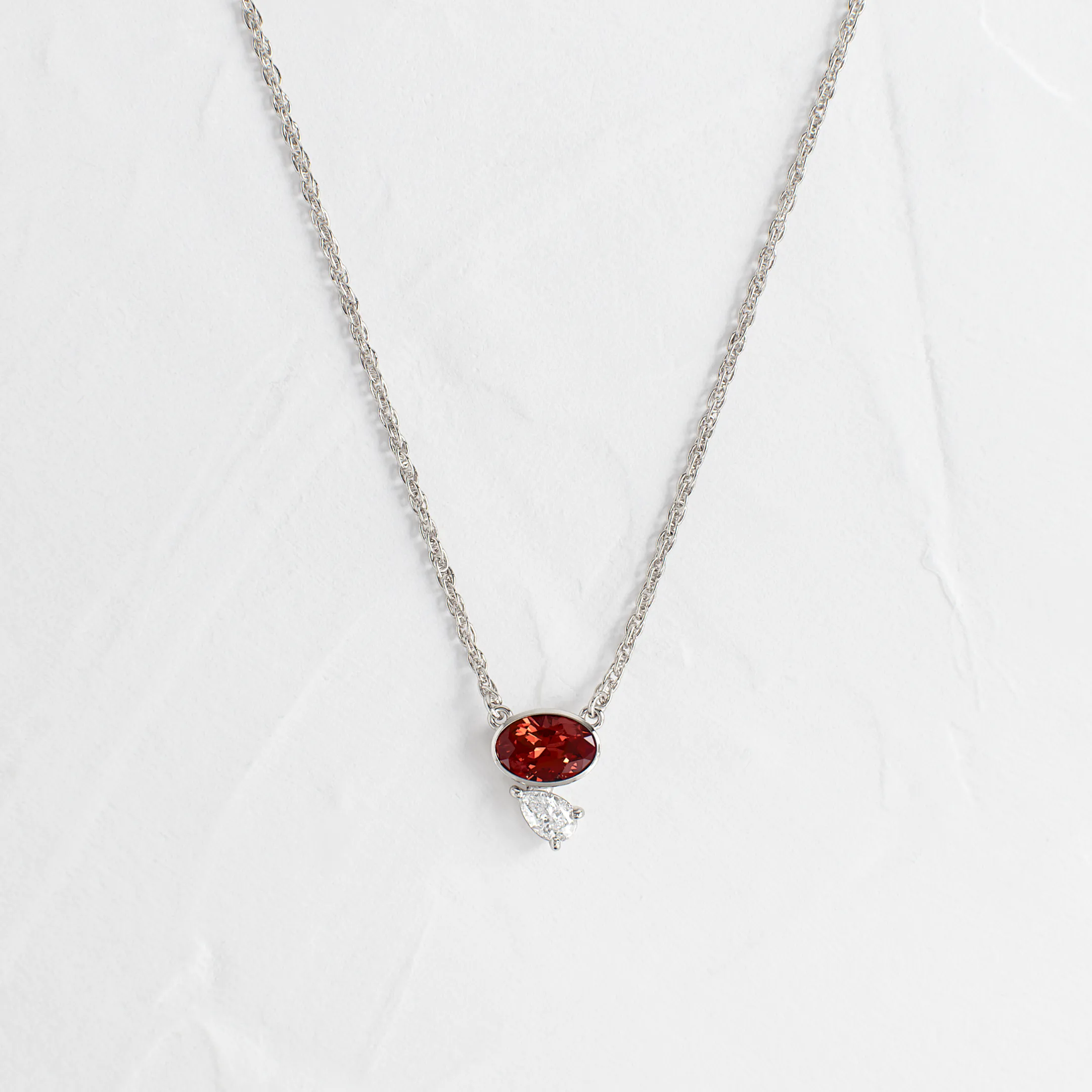 Littlefall Necklace in Red Garnet