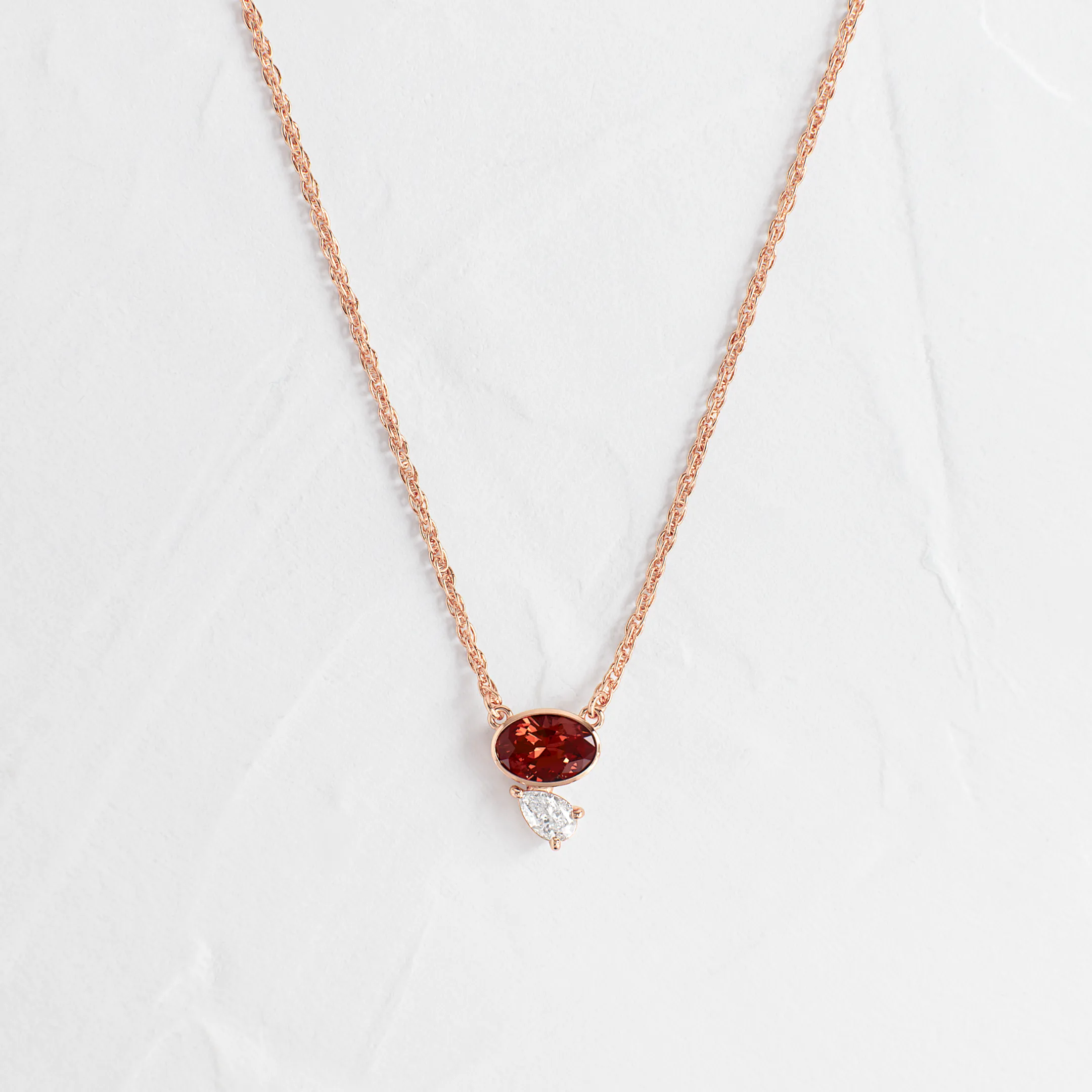 Littlefall Necklace in Red Garnet